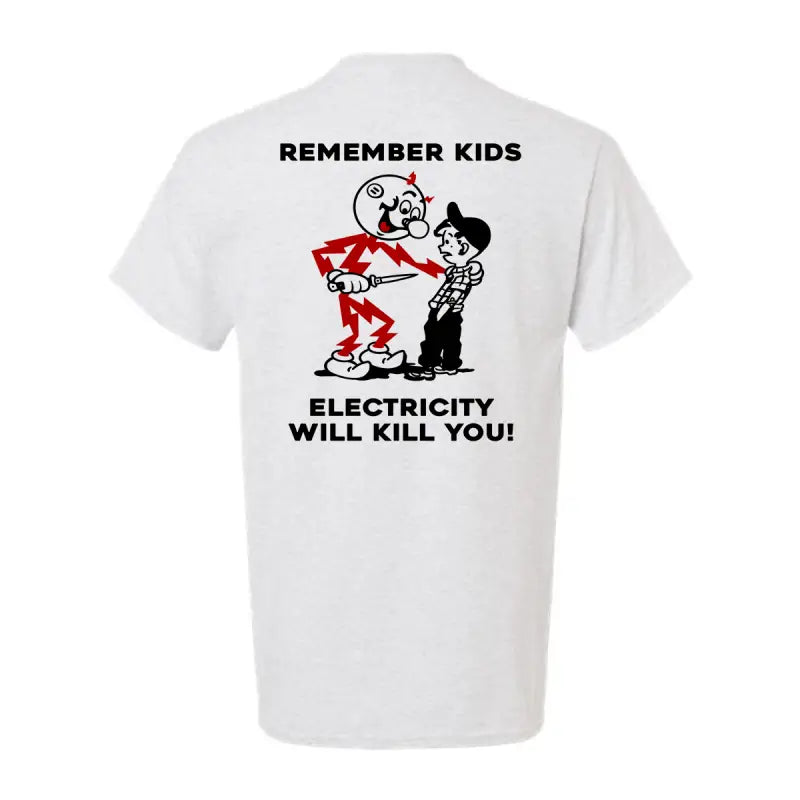 White T-shirt with cartoon graphic from Remember Kids Safety Yellow T-Shirt collection