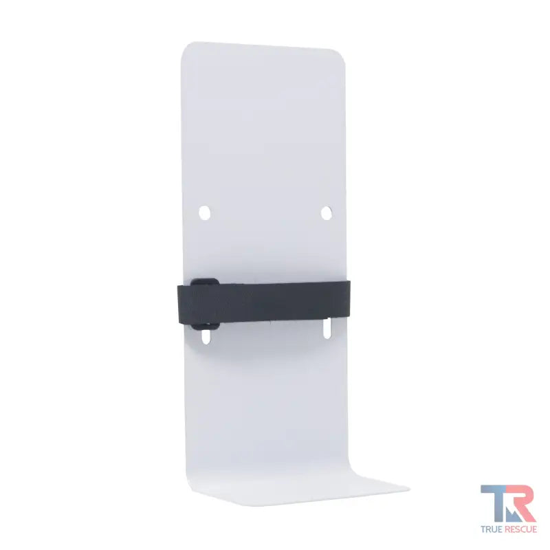 White wall-mounted sanitizer dispenser with black pump for Bleeding Control Kit