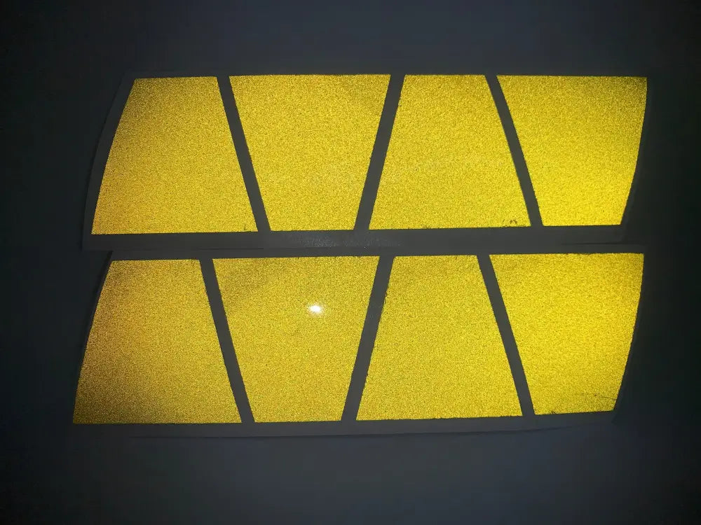 Yellow reflective trapezoid strips for RETRO FLUORESCENT YELLOW reflective helmet pack