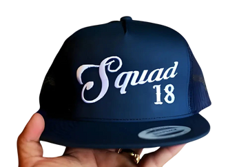 Firefighter custom hats collection featuring a black snapback with truck number 21 logo on a vibrant background