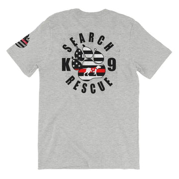 First responder apparel for women featuring a search and rescue design on a comfortable short sleeve t-shirt