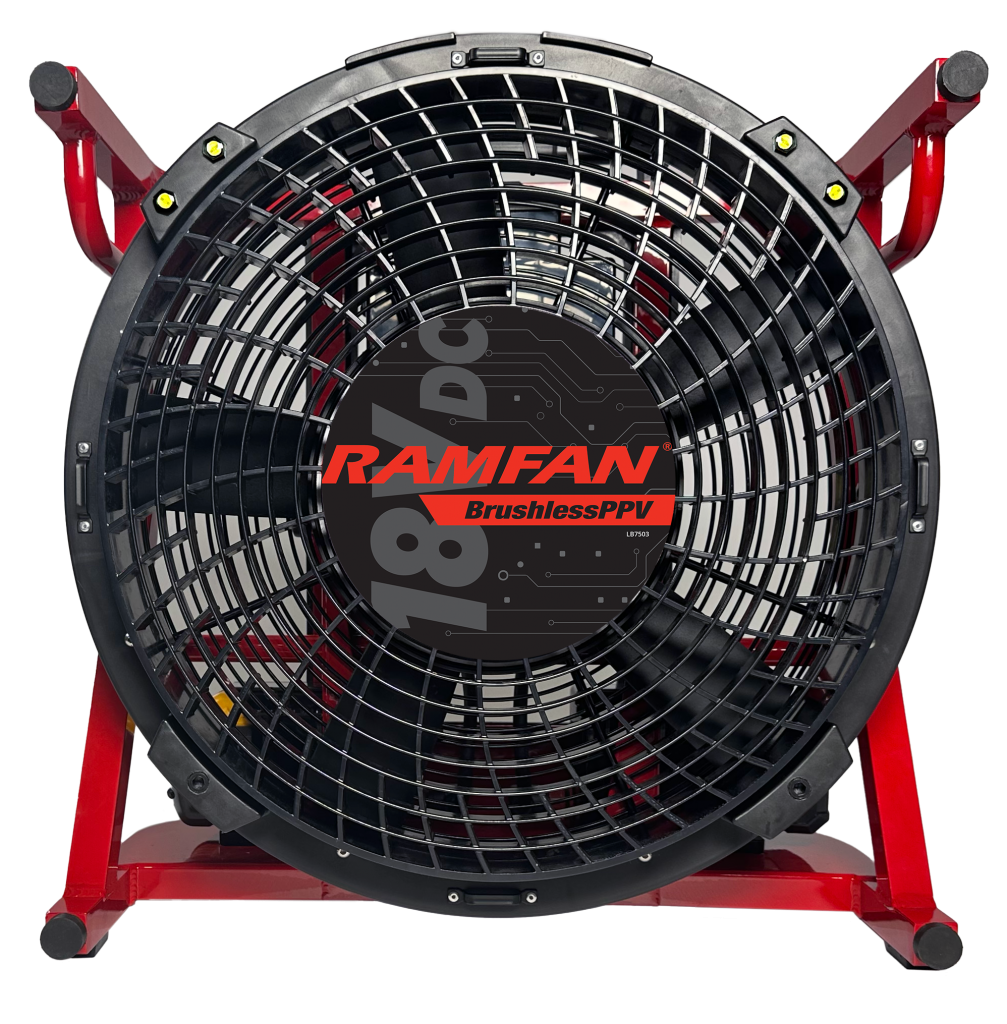 18V EX50Li 1hp Brushless PPV Fan - This lightweight portable ventilation fan integrates with commercial battery systems for optimal airflow and ease of use during operations.
