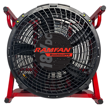 18V EX50Li 1hp Brushless PPV Fan - This lightweight portable ventilation fan integrates with commercial battery systems for optimal airflow and ease of use during operations.