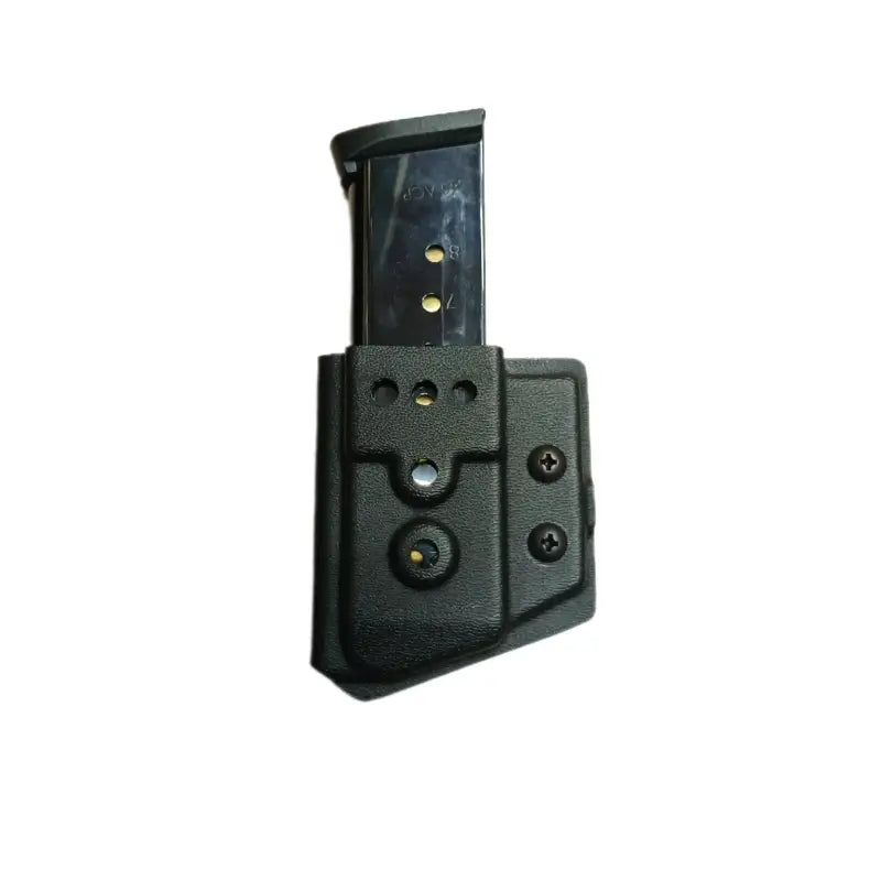 Black polymer 1911 Magazine Carrier with mounting hardware for extended magazine use