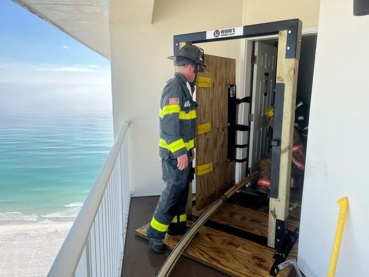 DIY Door Prop Kit for Firefighters - Display of customization options for hinge configurations.