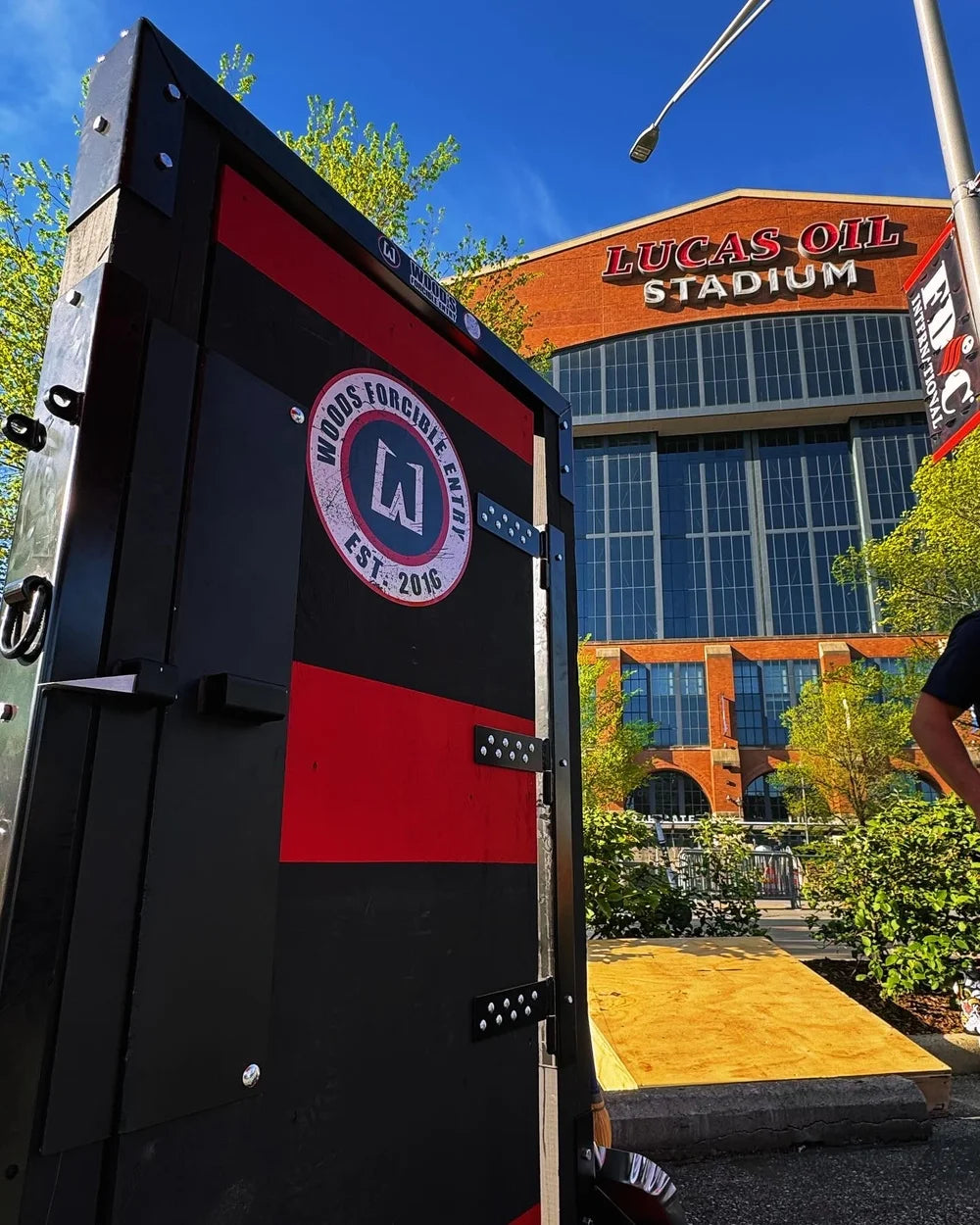 DIY Door Prop Kit for Firefighters - Close-up of instructions and setup process of the training kit.