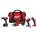 Milwaukee 2695-24 M18 4-Tool Combo Kit with Hammer Drill and Work Light