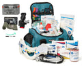 Scherber Intermediate First Responder Trauma Kit with Bleeding Control, featuring a durable polyester gear bag, excellent organization with 8 separate pockets, and over 250 essential medical supplies for emergencies.