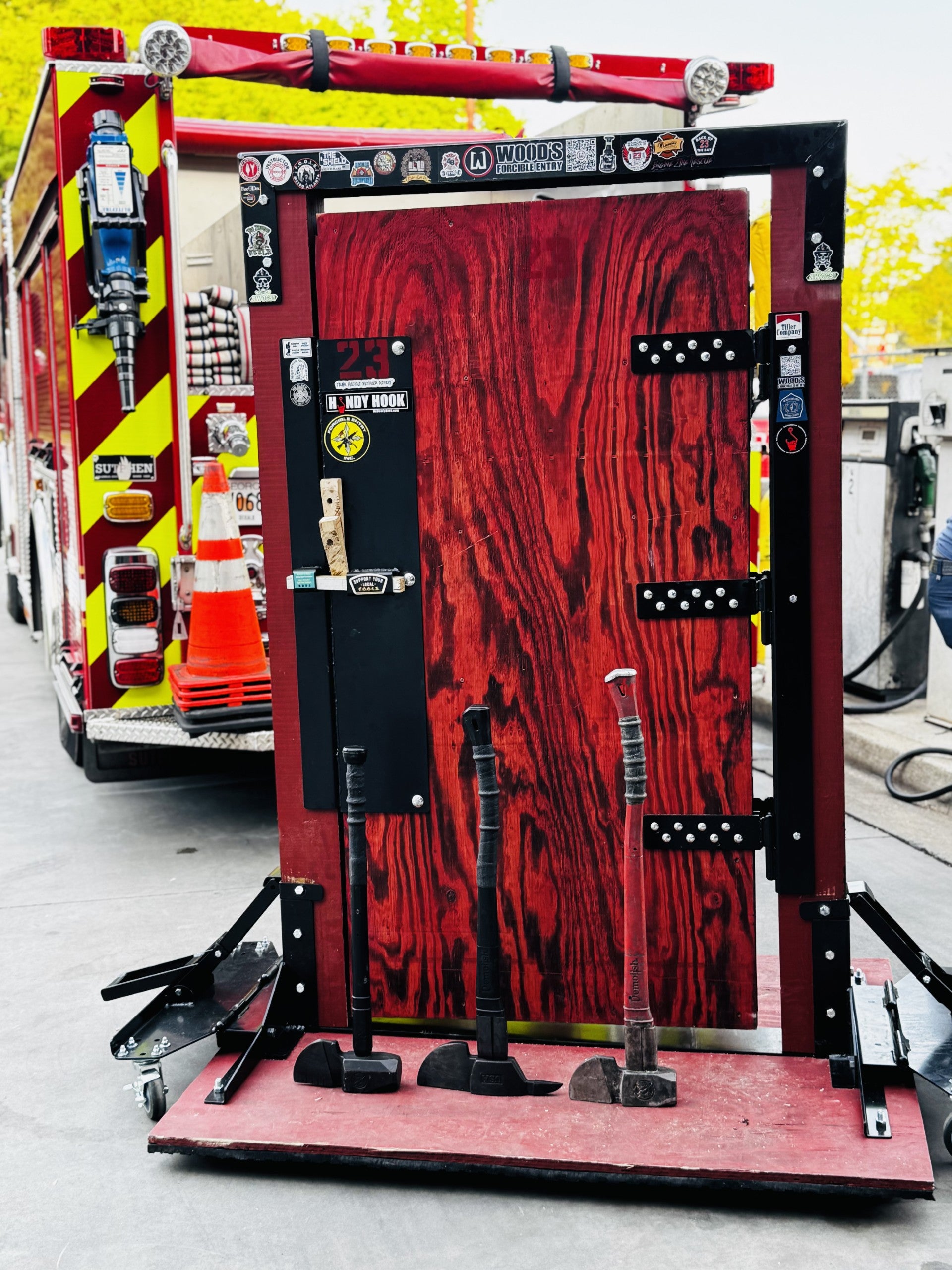 DIY Door Prop Kit for Firefighters - Breakdown of metal components included in the kit.