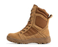 Side view of Botas Pro Coyote Men's 8 inch Tactical Boots with side zipper feature BMP110CT