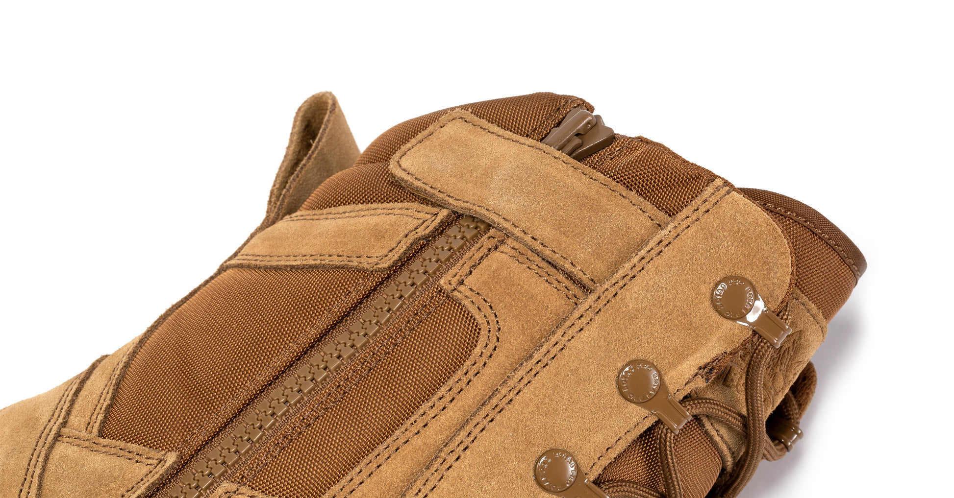 Back view of Botas Pro Coyote Men's 8 inch Side Zipper Rubber Sole Tactical Boots BMP110CT highlighting ankle protection