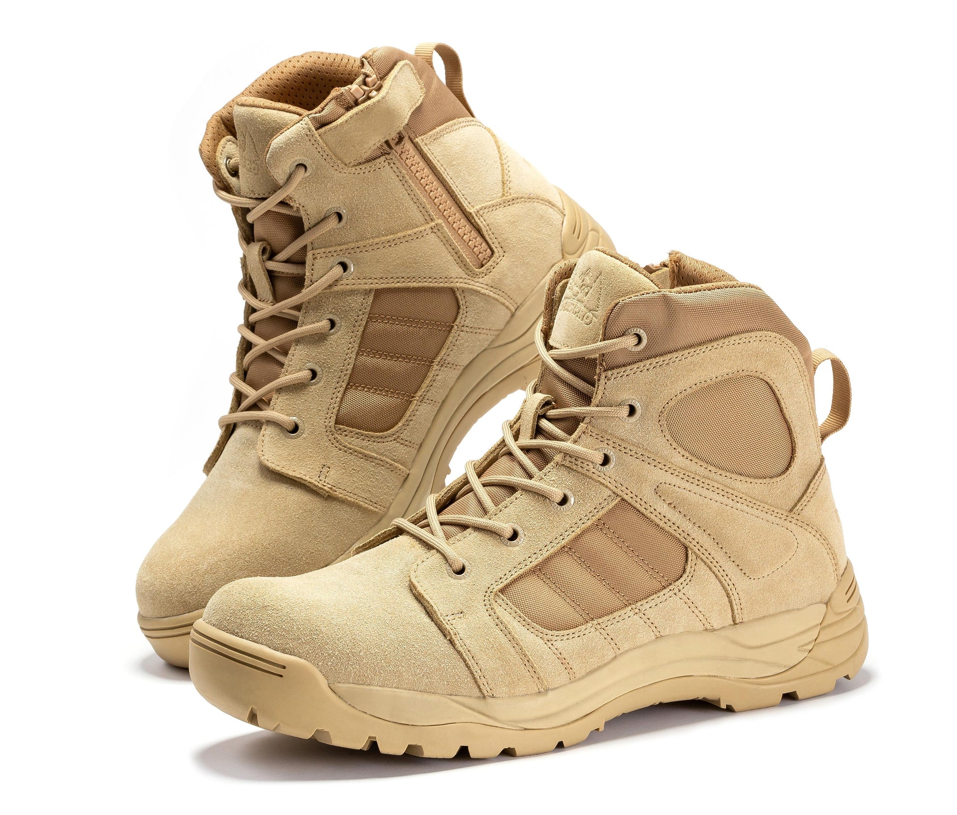 Close-up of the slip resistant rubber sole of the Botas Pro Sand Men's 6 inch Side Zipper Rubber Sole Tactical Boots BMP110.
