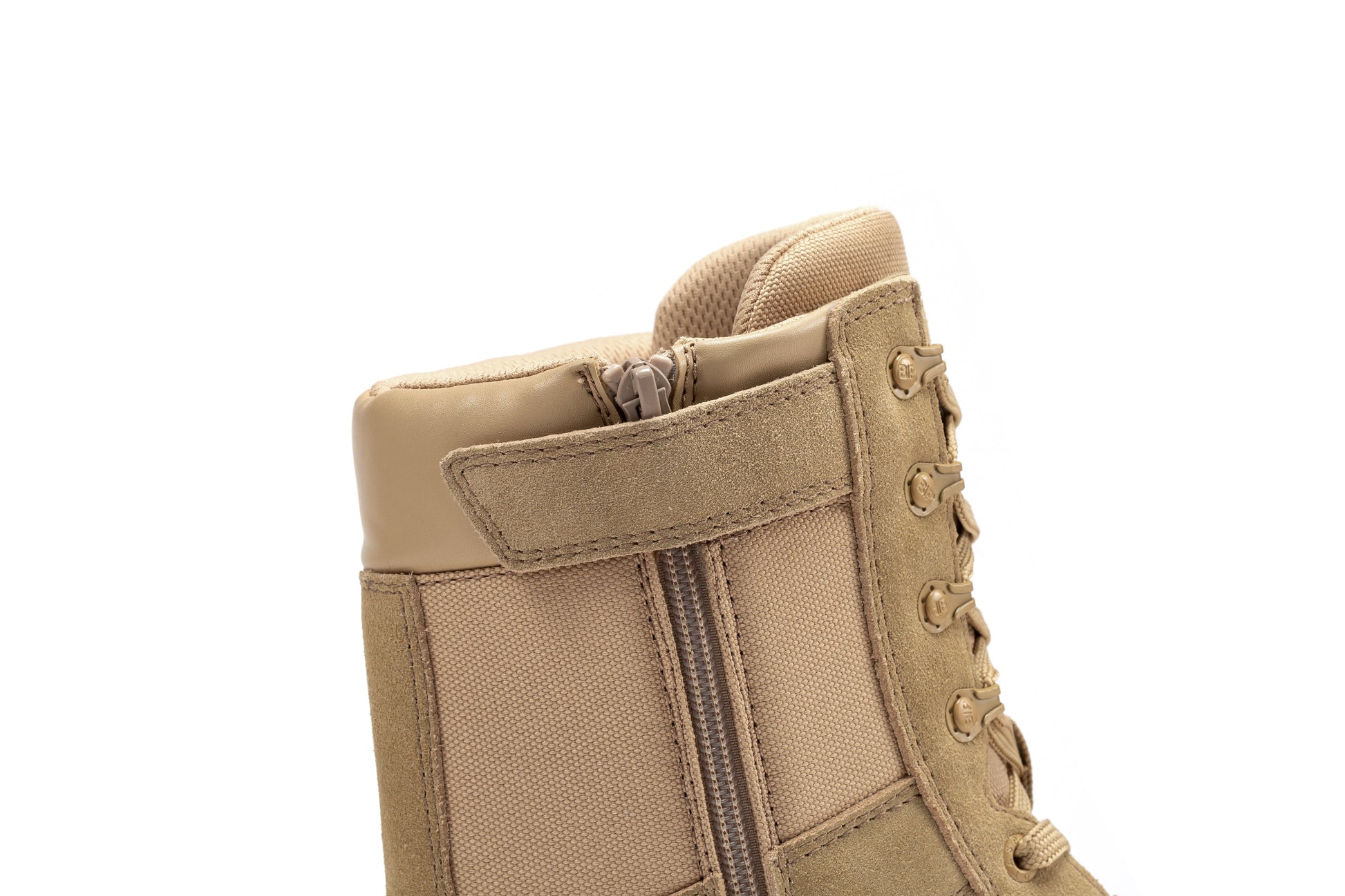 Botas Pro Sand Men's 8 inch Side Zipper Military Tactical Boots BP701 showcasing suede leather material for luxury and comfort.