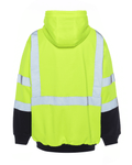 UHV425 HiVis Soft Shell Full Zip Hoodie on display. Stay warm and visible with this top-rated hi vis hoodie.