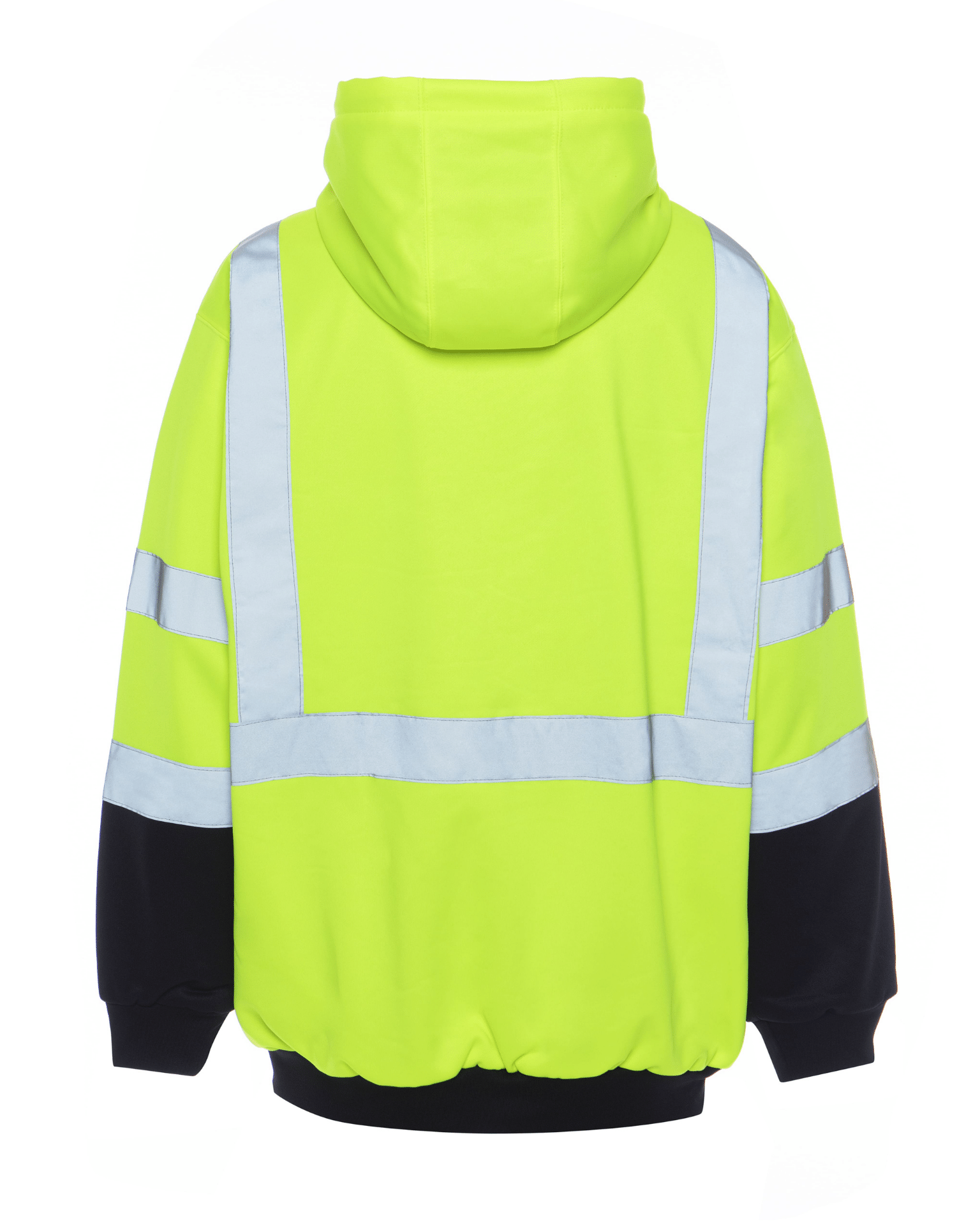 UHV425 HiVis Soft Shell Full Zip Hoodie on display. Stay warm and visible with this top-rated hi vis hoodie.