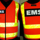 High-visibility orange and yellow ANSI II break-away vest with EMS lettering