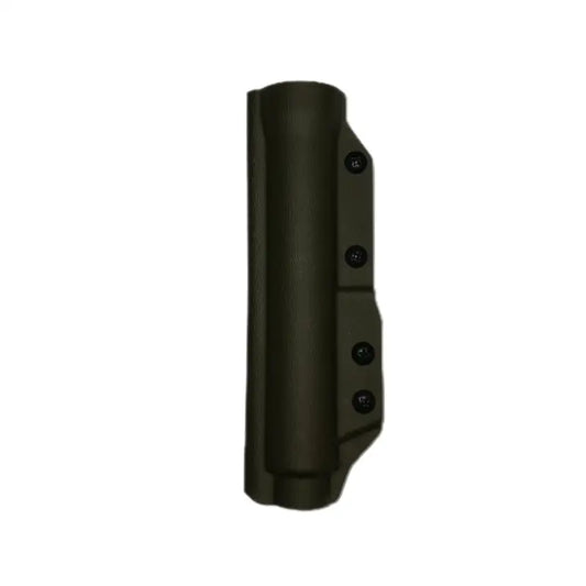 Black cylindrical Baton Holder with four attachment points for first responders