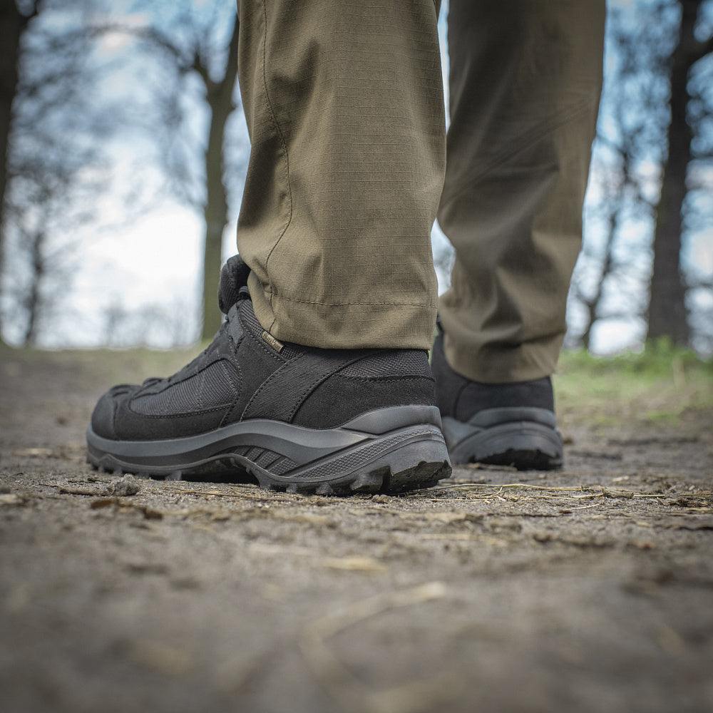 M-Tac Tactical Pants Sahara Flex Light in action, perfect for both urban wear and outdoor activities.