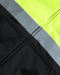 UHV425 HiVis Soft Shell Full Zip Hoodie illustrating ANSI Certified safety standards. Your go-to hi vis hoodie for professional use.