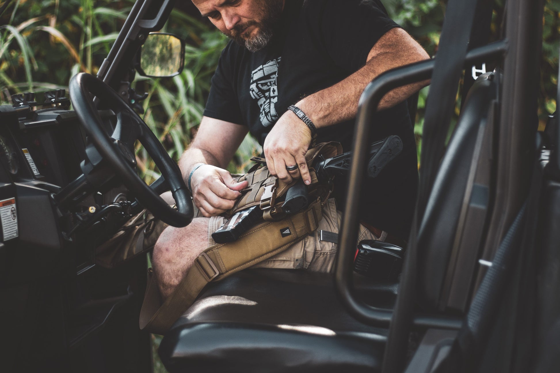 MOLLE Tactical Rifle Scabbard shown in Coyote Tan, designed to fit rifles with up to 20" barrels.