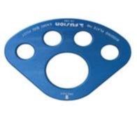 Blue metal climbing hold template on a white background