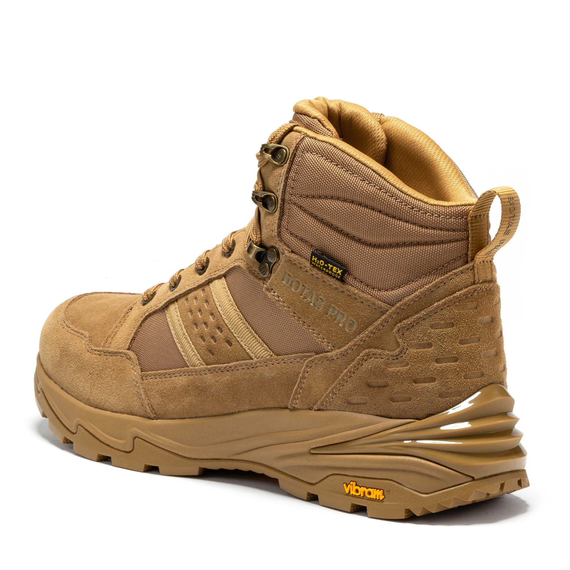 Detailed view of Botas Pro Sand 6 Inch Waterproof Tactical Boots BP22610 highlighting the waterproof feature and memory foam footbed for maximum comfort.