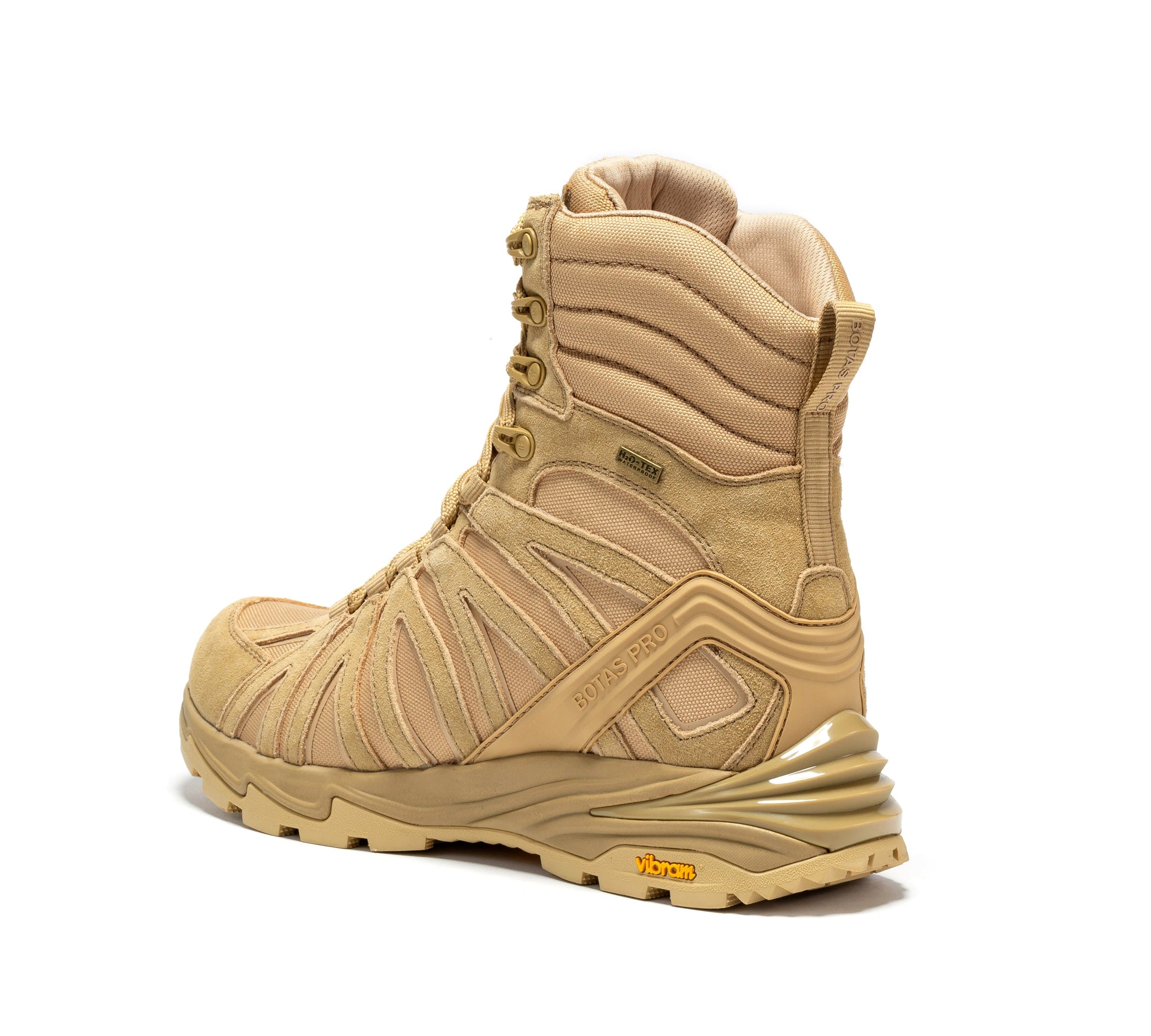 Engineered VIBRAM® Traction Lug Outsole on Botas Pro Sand 8 Inch Waterproof Tactical Boots with BP22820 for superior grip.