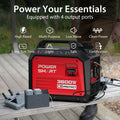 3600W Inverter Gas Generator w/ CO Alert DL5035C in a lifestyle setting, showcasing its utility as a quiet inverter generator for camping.