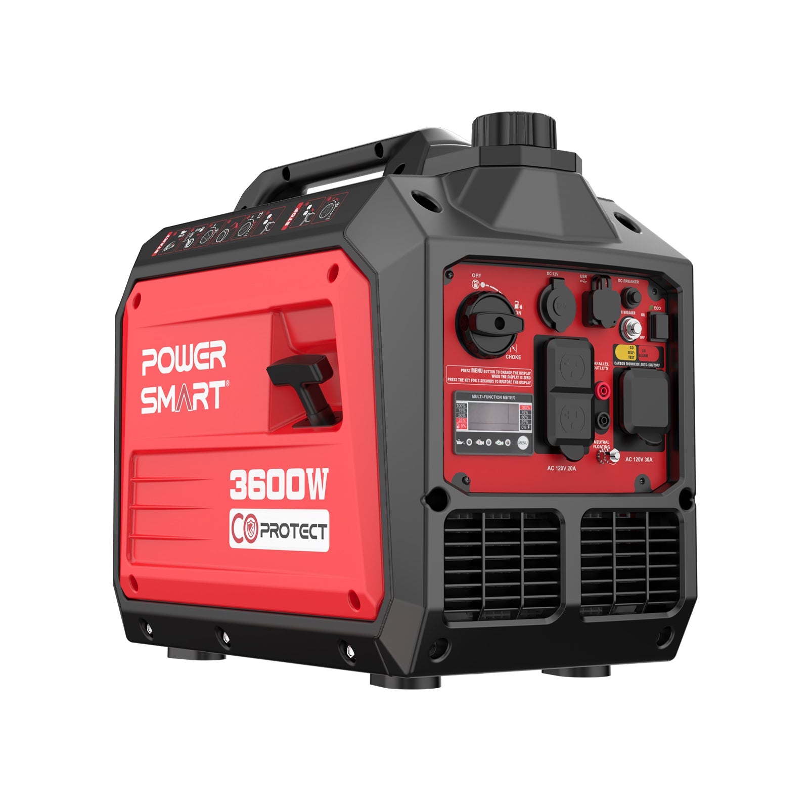 3600W Inverter Gas Generator w/ CO Alert DL5035C, a lightweight quiet inverter generator ideal for home backup and outdoor use.