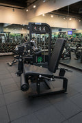 Selectorized seated leg extension and leg curl machine with 250 lb weight stack
