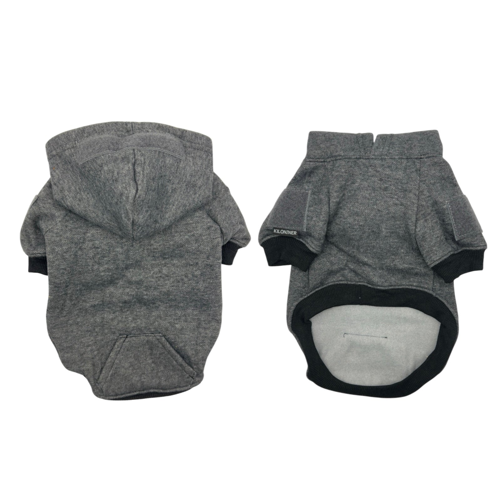 Pet wearing a Big Dog Tactical Pull-Over Hoodie, featuring velcro panels for ID and morale patches.