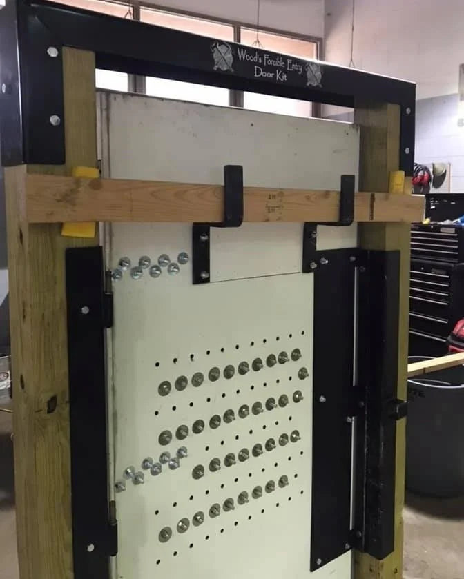 DIY Door Prop Kit for Firefighters - Components laid out prior to assembly.