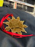 Close-up of the Fire Department Ornament, featuring a stunning reflective finish ideal for holiday decorations.