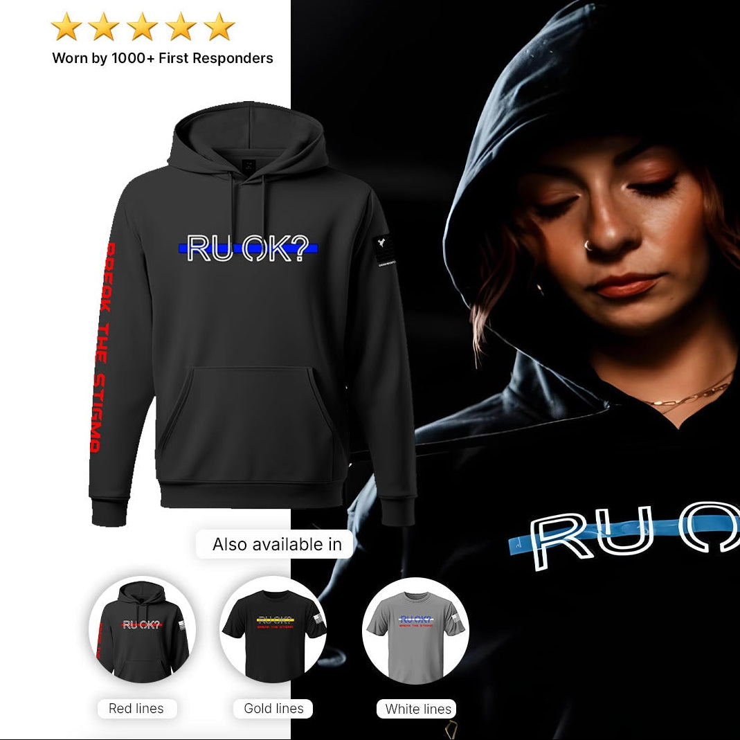 Stigma-Breaking Hoodie- Blue Line - view 6