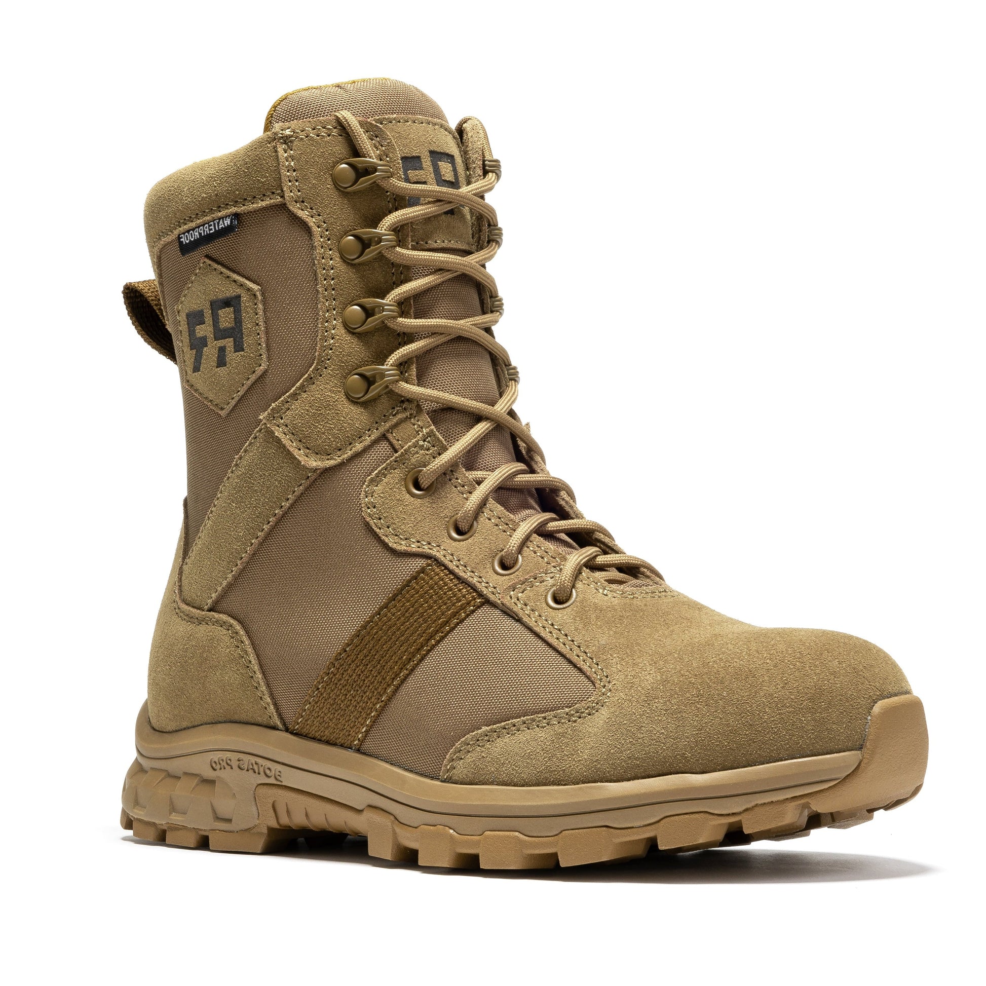 ROCKROOSTER Colmar Coyote 8 inch Suede Leather Waterproof Tactical & Military Boots AB500 showcasing the durable suede leather design.