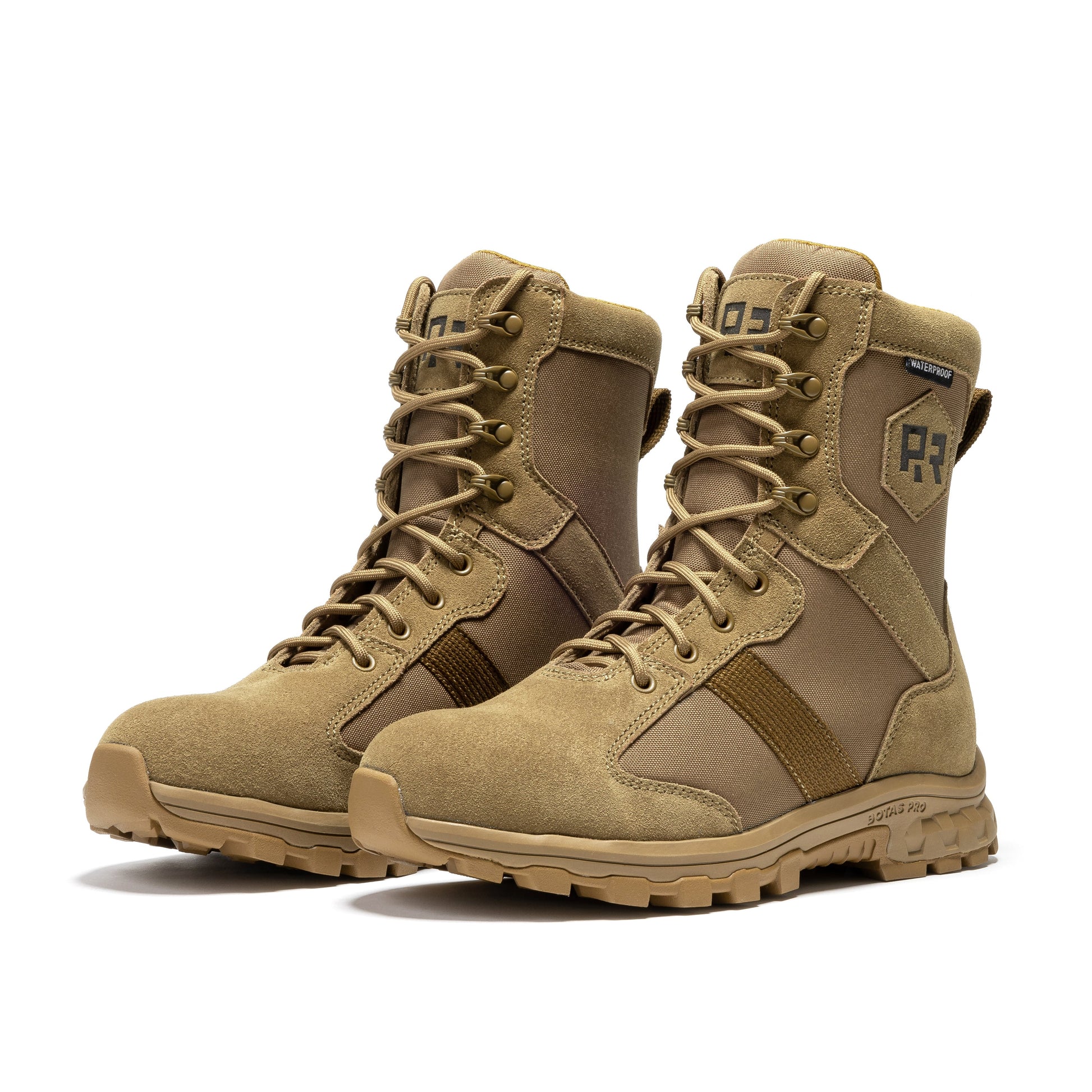 ROCKROOSTER Colmar Coyote 8 inch Suede Leather Waterproof Tactical & Military Boots AB500 showing detailed design and quality craftsmanship.