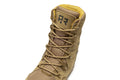 ROCKROOSTER Colmar Coyote 8 inch Suede Leather Waterproof Tactical & Military Boots AB520 highlighting waterproof features and breathable material for comfort.