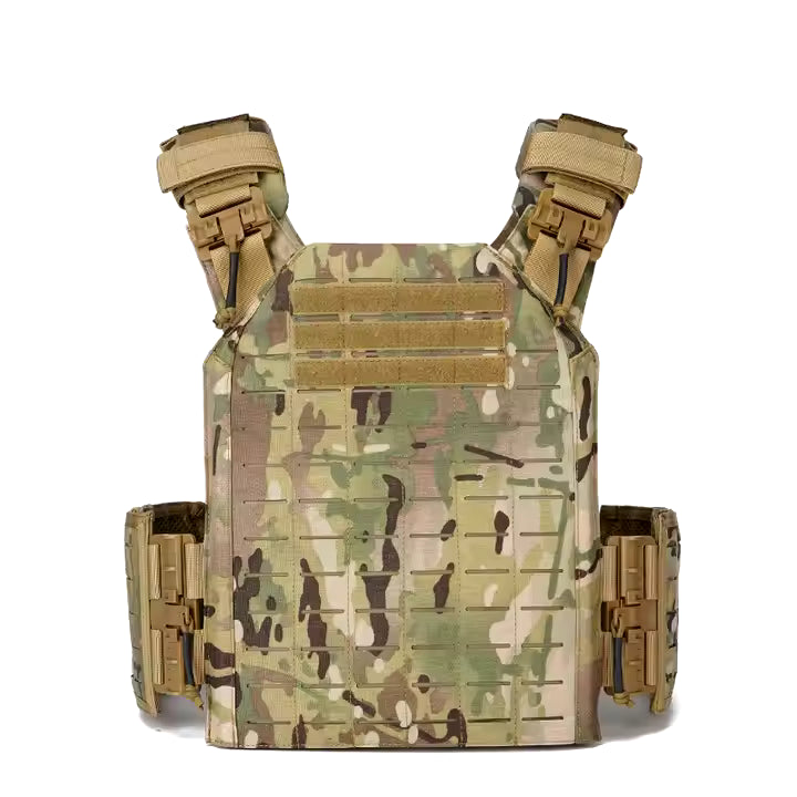 MUCTAC Plate Carrier 10x12 equipped with standard ballistic plates, offering reliable protection for tactical missions.