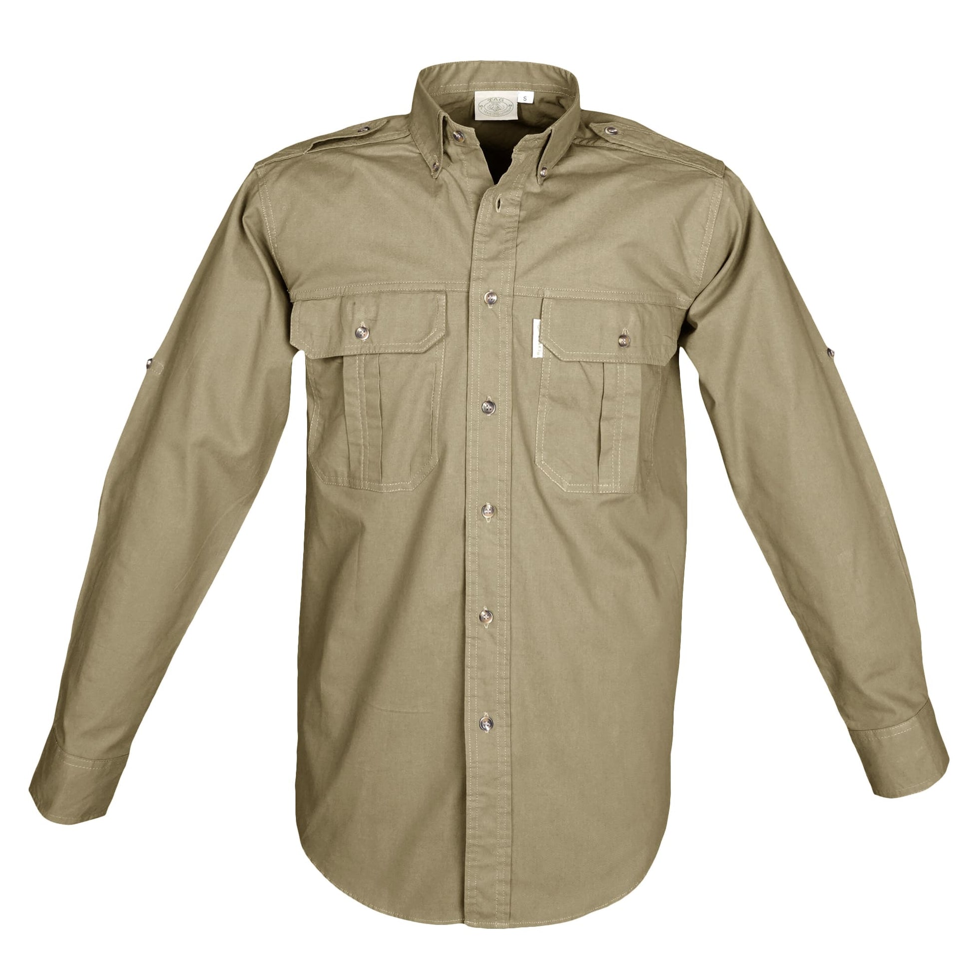Back view of the Trail Shirt for Men - L/Sleeve, demonstrating functionality as an outdoor safari shirt for men.
