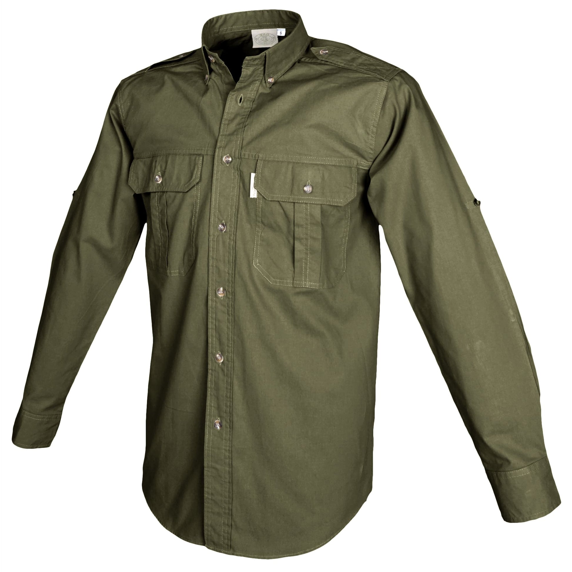 Model wearing the Trail Shirt for Men - L/Sleeve, showcasing its utility as an outdoor safari shirt for men.