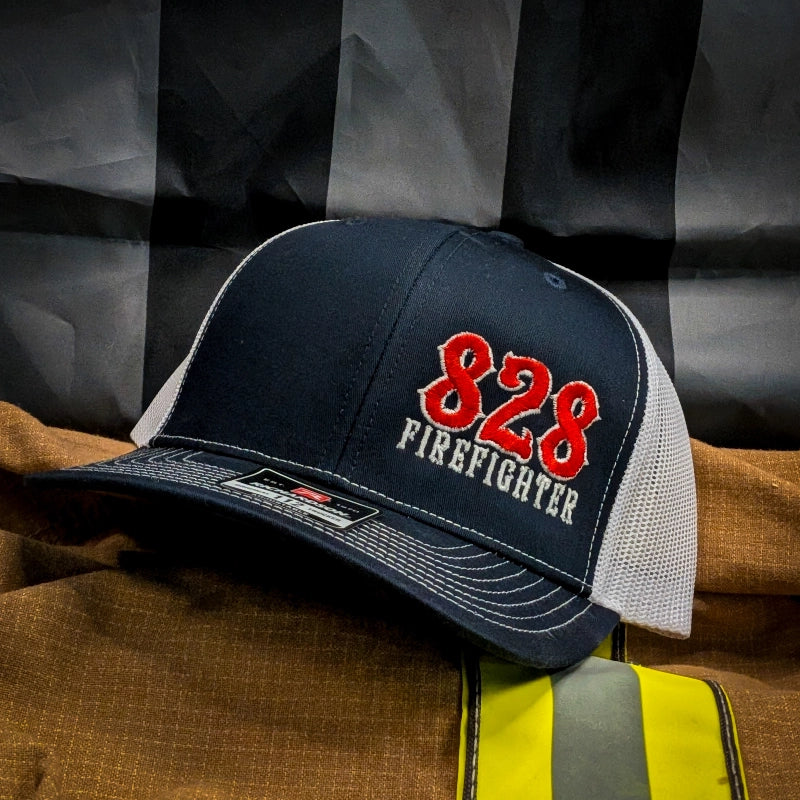 First Due Stack hat showcasing bold embroidery for fire service professionals