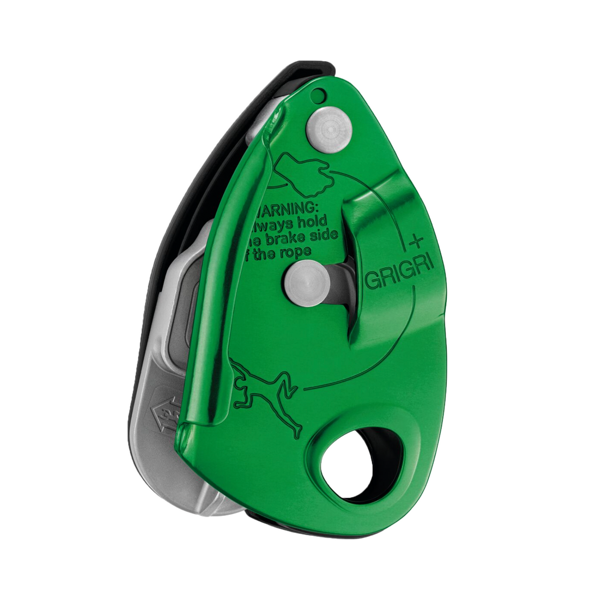 Petzl GRIGRI+ belay device with anti-panic handle for top rope and lead climbing