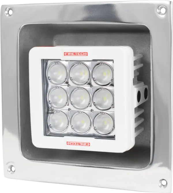 FireTech Recessed 7,000 Lumen LED Work and Area Light, Fixed Position
