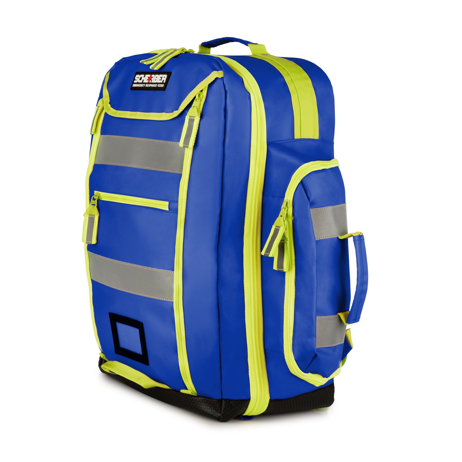 Scherber Ultimate First Responder Trauma O2 Backpack - Fully Stocked, showcasing compartments for medical supplies.