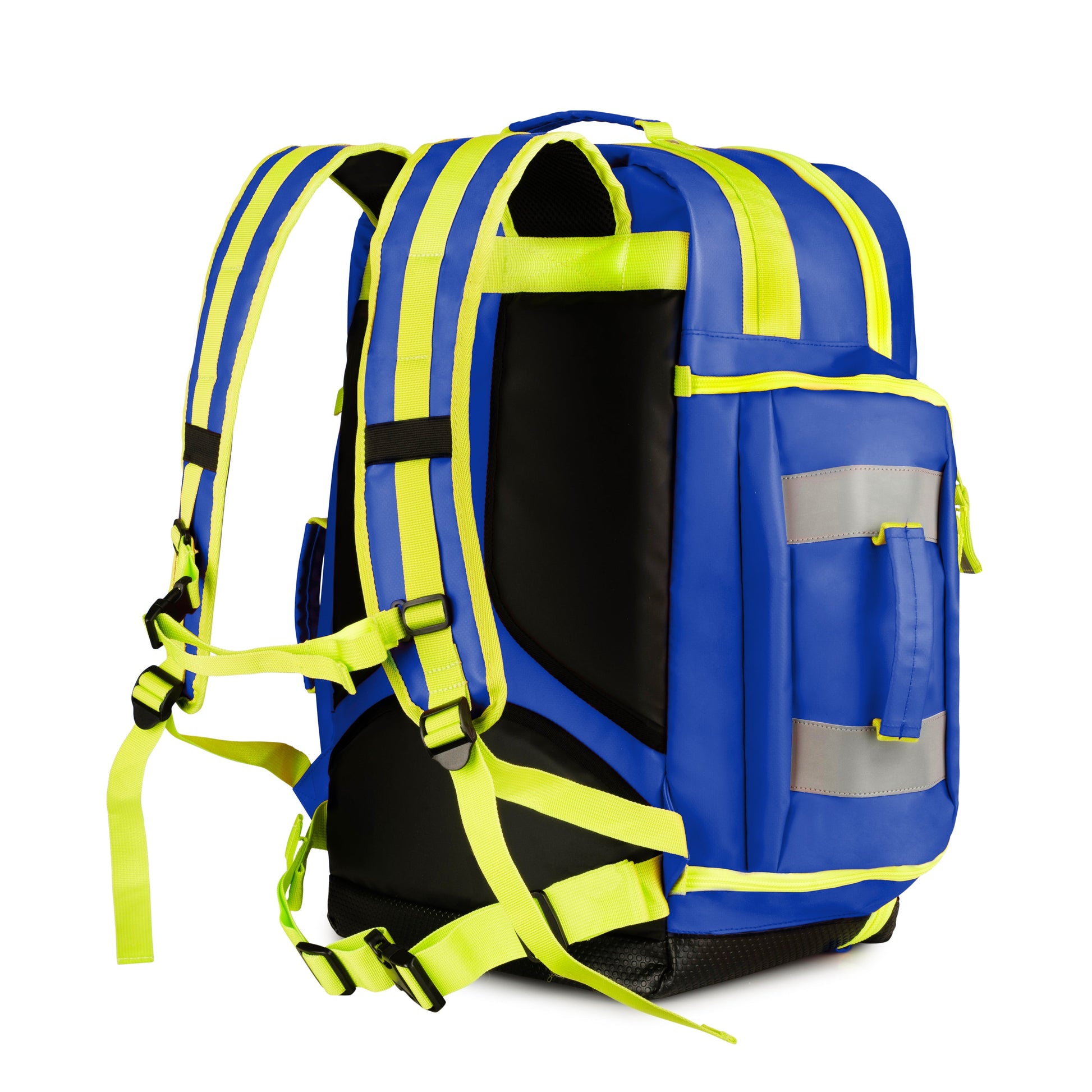 Scherber Ultimate First Responder Trauma O2 Backpack - Fully Stocked, highlighting the ergonomic design with padded straps for comfort.
