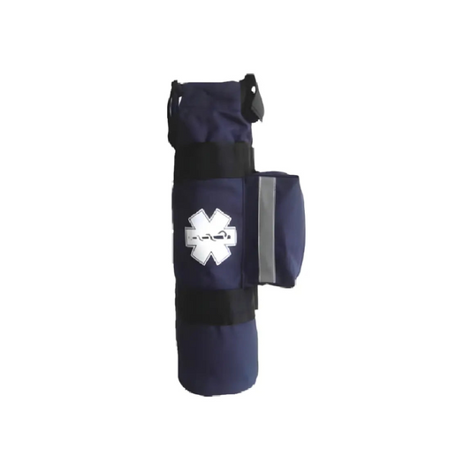 Portable Oxygen Cylinder Sleeve Bag Star Of Life - Zippered Storage Tank Pouch w/ Adjustable Straps - Navy