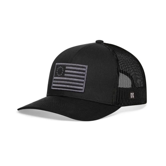 Betsy Ross Flag Trucker Tactical | Black USA Snapback