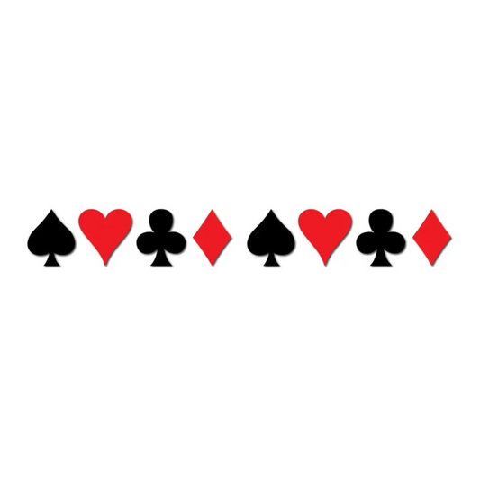 PLAYING CARD SUIT REFLECTIVE HELMET DECAL 8 PACK