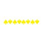 YELLOW REFLECTIVE ACE OF SPADE HELMET DECAL 8 PACK