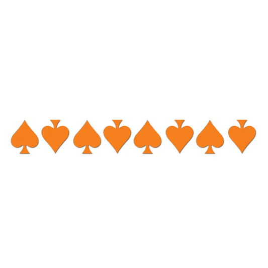 ORANGE REFLECTIVE ACE OF SPADE HELMET DECAL 8 PACK